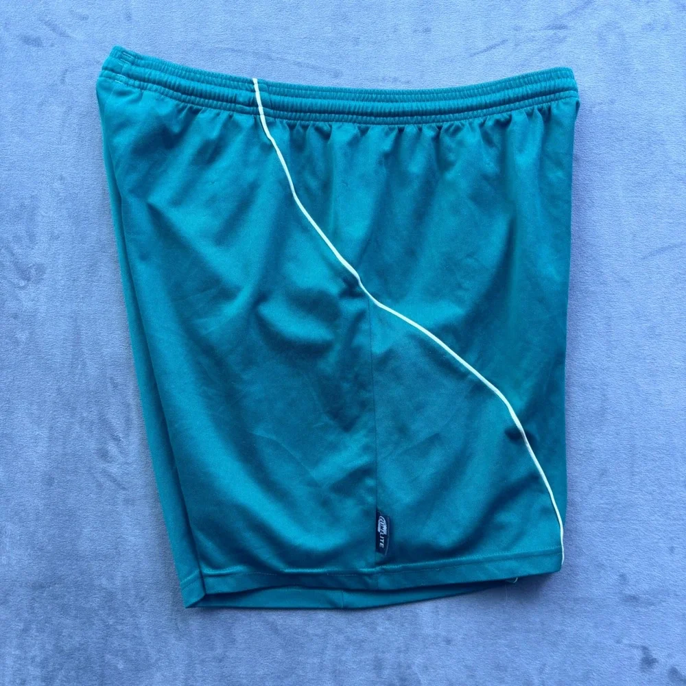 Vtg Adidas Climalite Soccer Shorts Mens L Teal Green Athletic Training Sporty